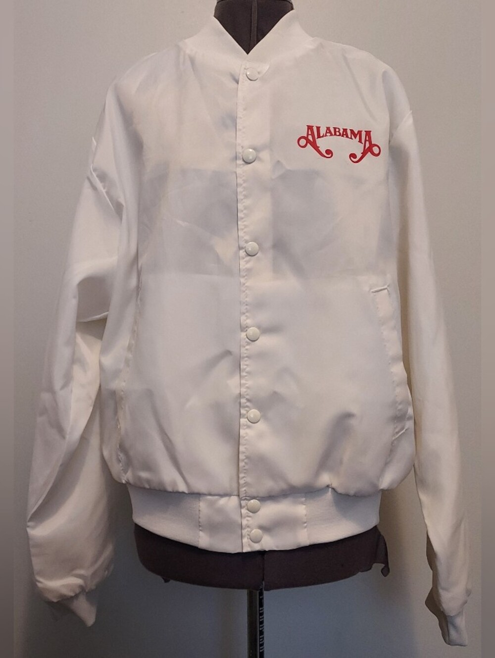 Vtg 1990 ALABAMA Band Pass It On Down Satin Bomber Jacket L Swingster USA ~READ~
